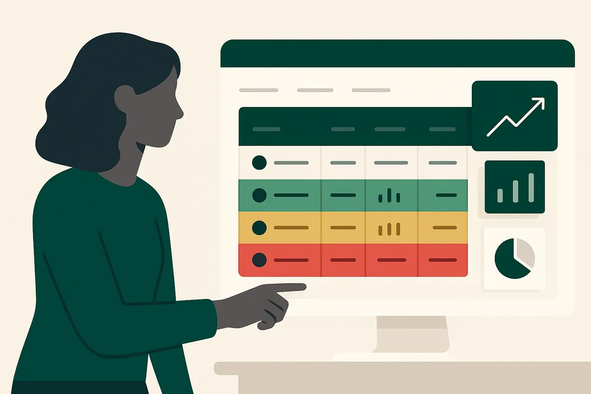 Weeks cover view broken down by variant showing size and colour level stock health