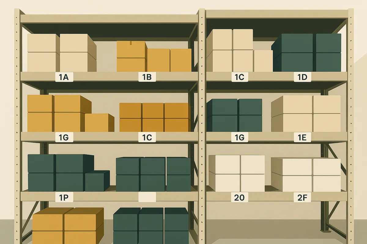 Overstocked warehouse shelves showing excess ecommerce inventory tying up capital
